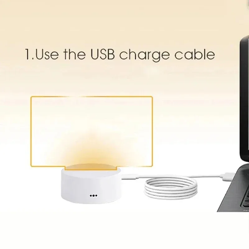 DIY Notepad LED Drawing Board Glowing Acrylic Message Board With Pen Erasable Children's Drawing Letter Message Board Night Lamp - Image 6