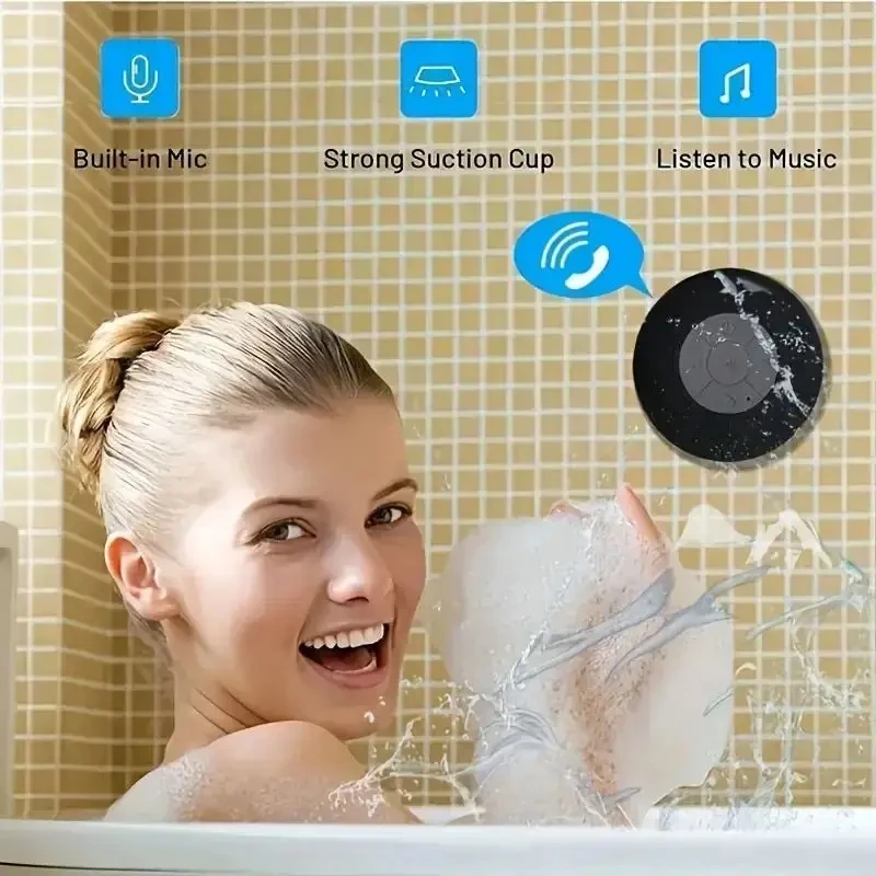 Portable Bluetooth Wireless Waterproof Speaker With Suction Cup Small Stereo For Car Bathroom Mobile Music Listening Device - Image 3