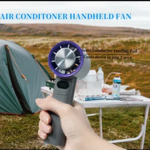 Portable Fan 120-Speed Digital Display Ice Cooling Tech Stylish Semiconductor Condensation Mini Personal Fan for Home, Office