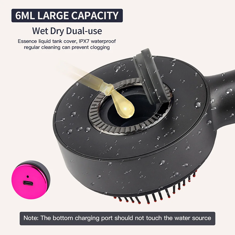 Electric Massage Comb Vibration Red Light Therapy Hair Growth Massage Scalp Massage Brush Anti Hair Loss Liquid Oil Applicator - Image 3