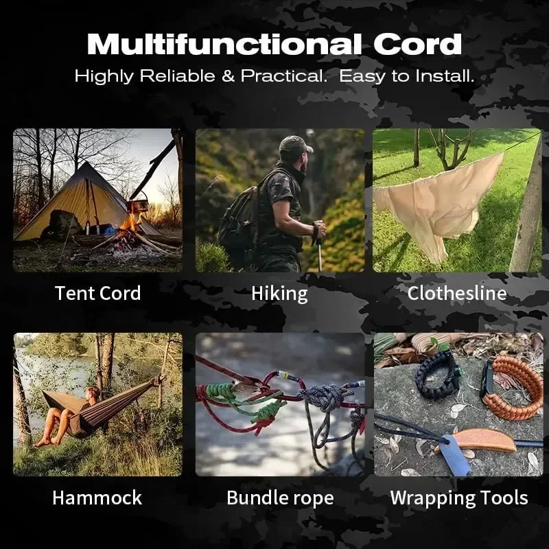 5/15/30m Paracord Rope 7 Strand 4mm Military Tactical 550 Parachute Cord Camping Accessories Outdoor Survival DIY Bracelet Line - Image 3