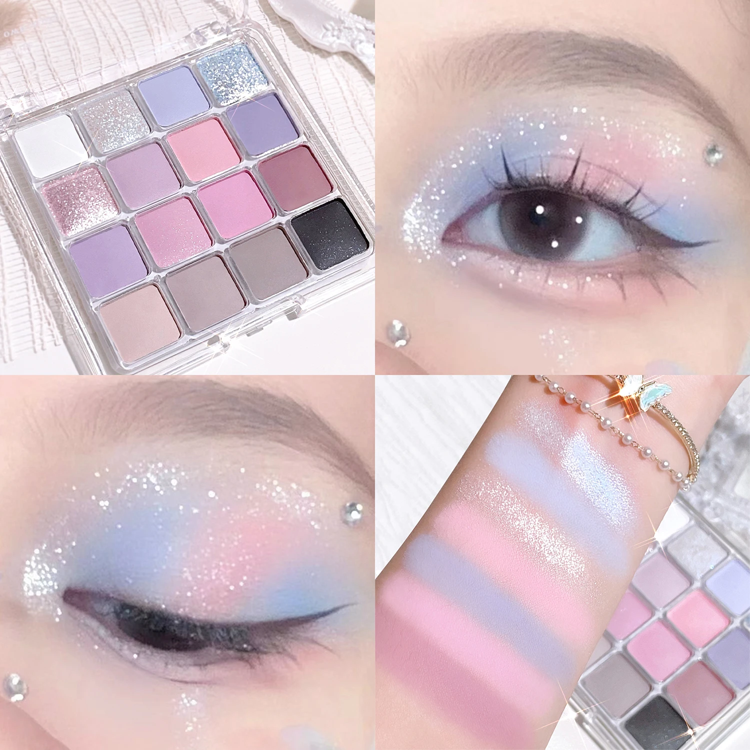 Sixteen-color sunset magic eye shadow plate pearl matte earth color Korean makeup eye shadow - Image 7