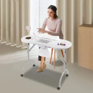 Folding Manicure Table Manicure Table with Suction 90 x 40 x 72.5 cm with Drawer Portable Nail Table Nail Care