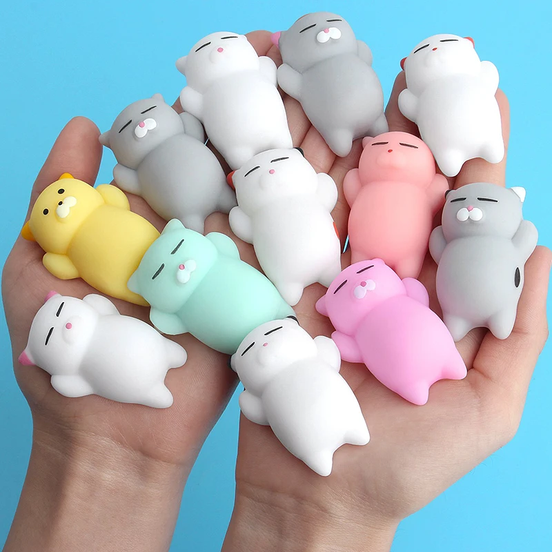 50-5 PCS Random Kawaii Mochi Squishy Fidget Toy Mini Cute Soft Cat Anti Stress Reliever Sensory Squeeze Xmas Gift for Adult Kid - Image 6