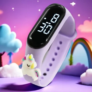 Cute Rainbow Unicorn Kids Watches for Girls LED Bracelet 3D Dinosaur Children Watch Boy Luminous Digital Clock Waterproof ninos