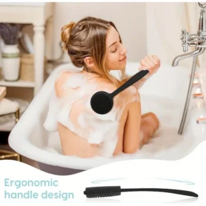 Long Handle Back Scrubber - Exfoliating Brush for Shower & Bath, Soft Body Massager for Men Women