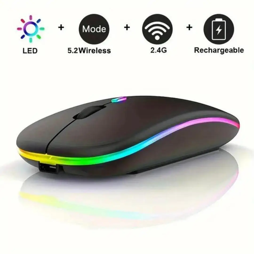 Wireless Mouse Gaming Mouse Backlight USB Compatible RGB Rechargeable Mice Silent Backlit Ergonomic Gaming Mouse for Laptop PC - Image 7