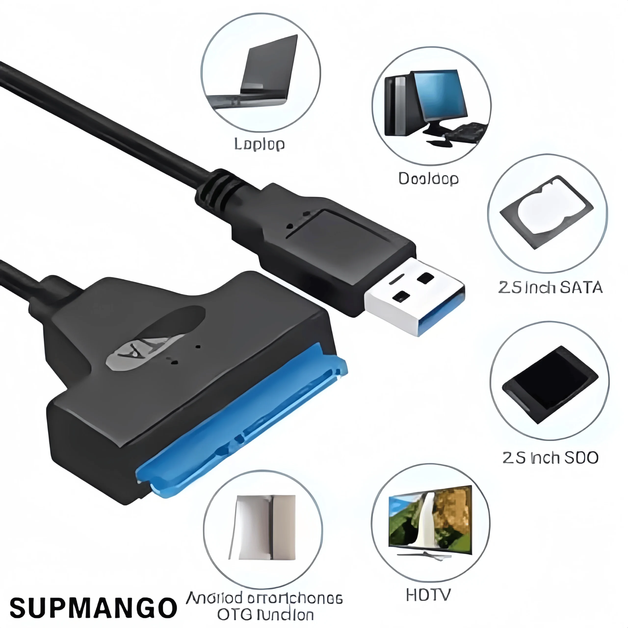 USB 3.0 to SATA III Adapter Cable - 6Gbps 2.5" HDD/SSD Converter with 22-Pin Connector for Laptop/PC (Plug & Play) - Image 4