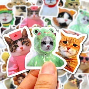 50/100pcs Funny Cat Stickers Cartoon Cute Decals Toy Stationery Guitar Phone Bicycle Laptop Luggage Car Graffiti Kids Sticker