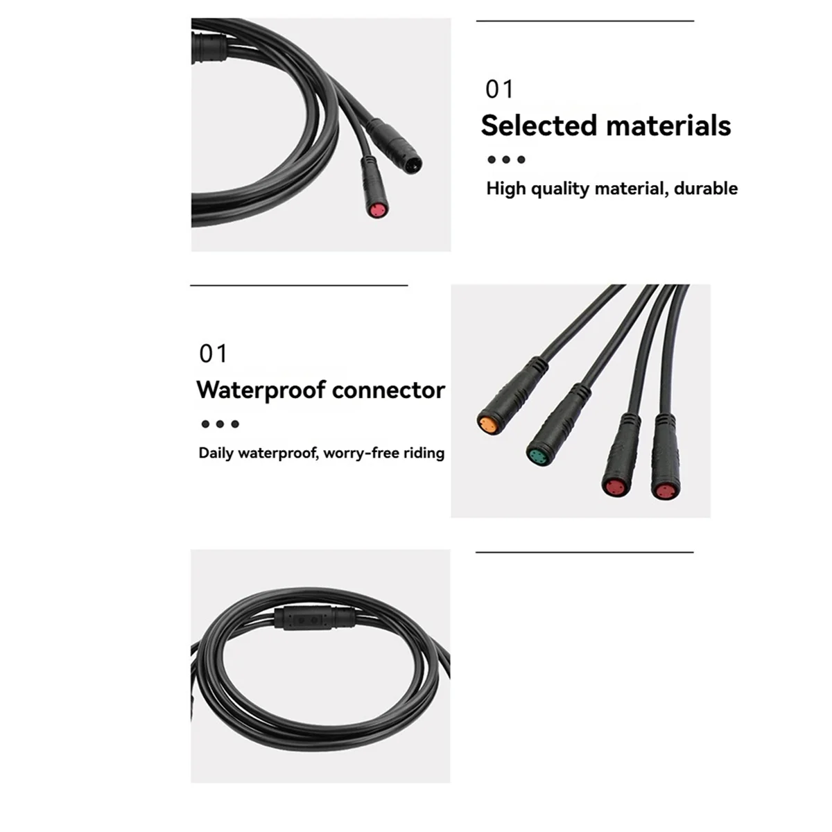 BAAU Electric Bicycle Cable 1TO5 Waterproof Cable Leads Wires for KT Controller Motor Throttle Brake Display - Image 6