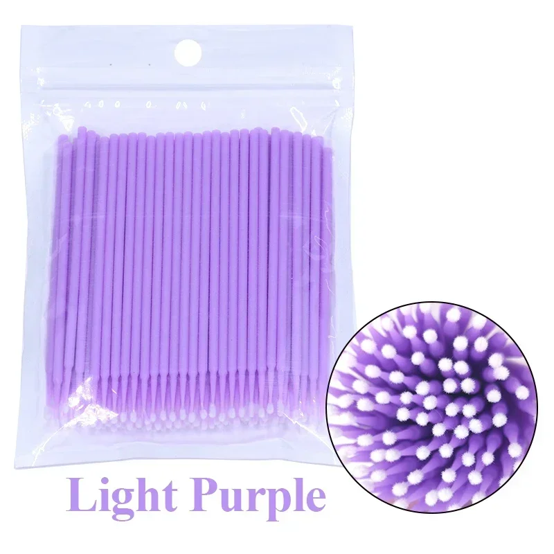 Brush Lash Extension 100Pcs Eyelash Cleaning Micro Cotton Swab Individual Eyelashes Microbrush Beauty Makeup Clean Remover Tools - Image 9