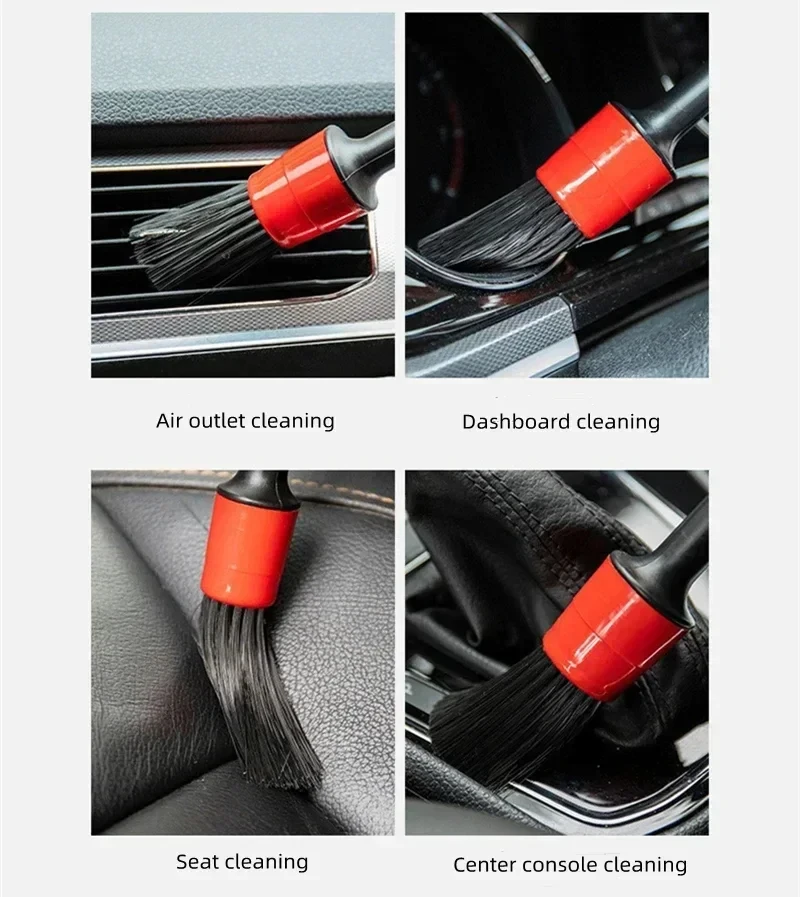 5pcs Car Wash Brush Soft Brush Detail Brush Small Automotive Interior Cleaning Tools For Air Conditioner Air Outlet - Image 5