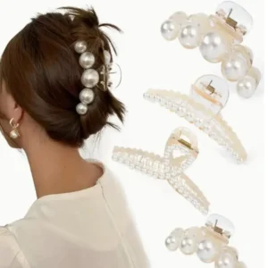YS00168/---4pcs Large Shark Clip Hair Accessories Temperament Versatile Simple And Generous Fashionable Gentle Pearl Grab Clip