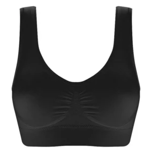 Women Seamless Bras Camisole Underwear Crop Top XXL 3XL Black Pure Color Sports Gym Running Fitness Yoga