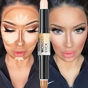 Double-ended  Face Foundation Concealer Pen, highlighter, waterproof and sweatproof, high nose bridge, face slimming for Makeup