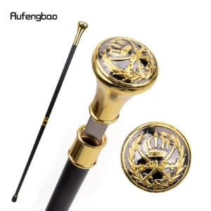 Golden The Middle Ages Sword Cross Totem Walking Stick with Hidden Plate Self Defense Fashion Cane Sword Cosplay Crosier 93cm