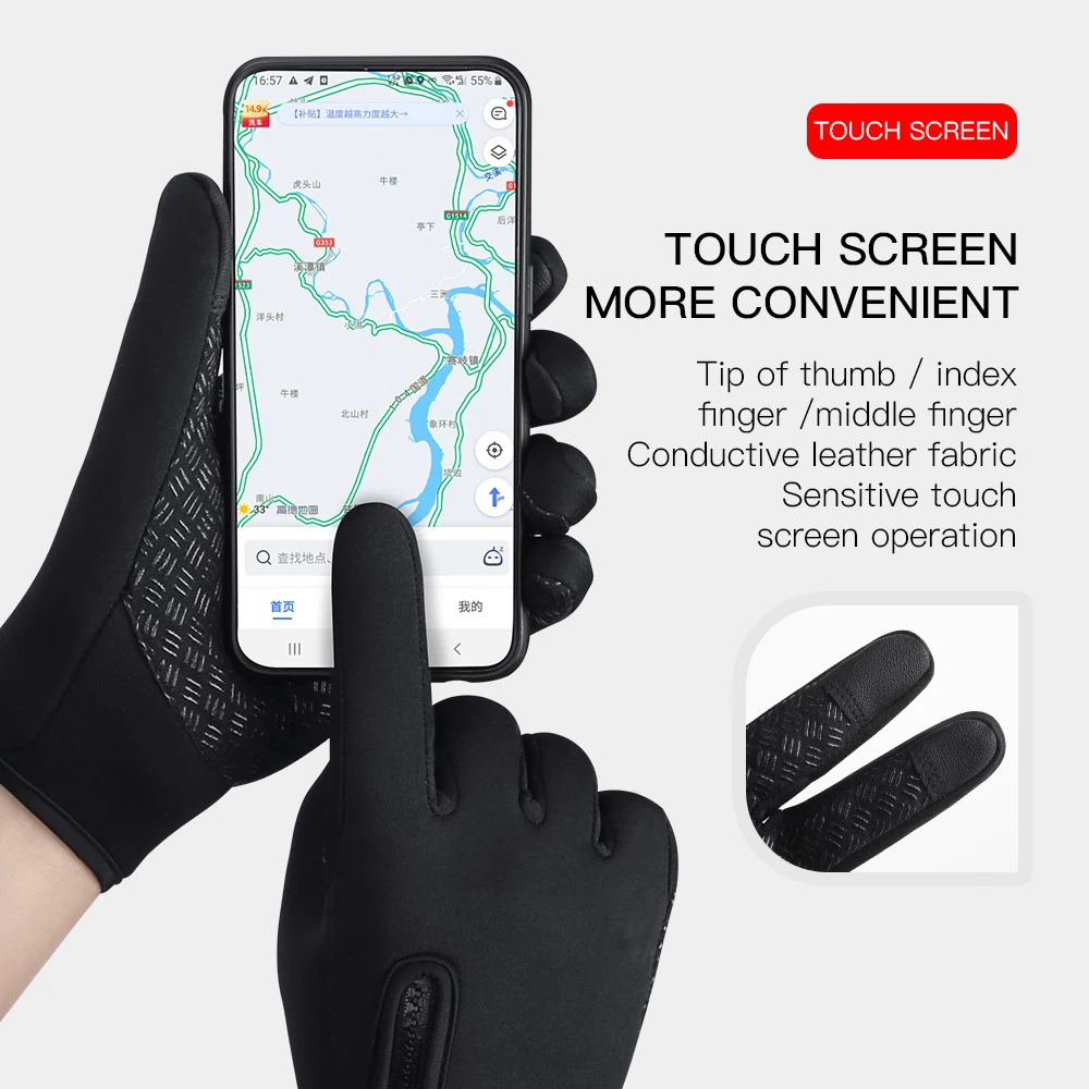 Hot Winter Gloves For Men Women Touchscreen Warm Outdoor Cycling Driving Motorcycle Cold Gloves Windproof Non-Slip Womens Gloves - Image 2