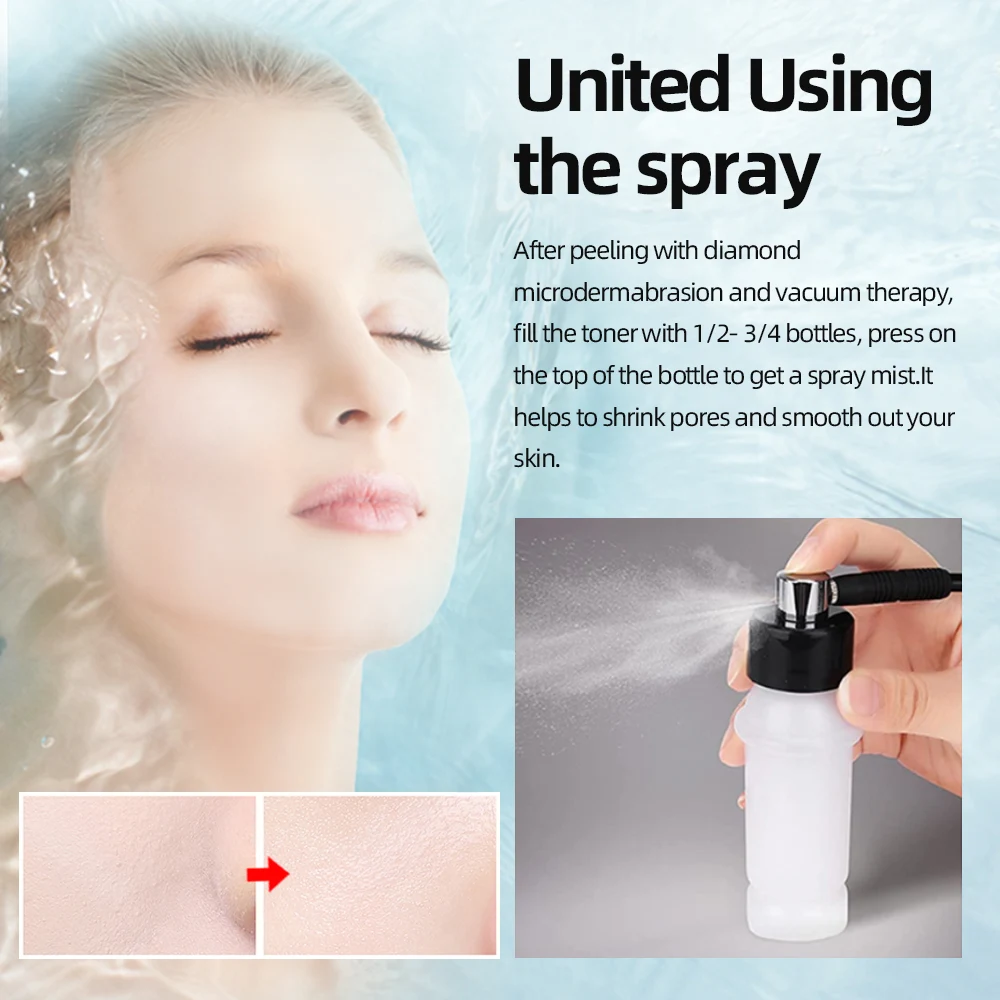 AOKO 3 in 1 Diamond Microdermabrasion Beauty Machine Vacuum Suction Tool Water Spray Facial Moisten Face Exfoliate Skin Peeling - Image 3