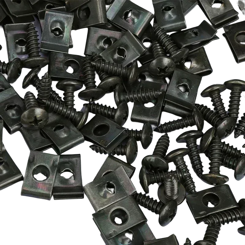 Self Tapping Screws Metal Fastener Clip for Car Motorcycle U-Type Clip with Screw Anti-rust Protection Clip Screw Iron Sheet Kit - Image 2