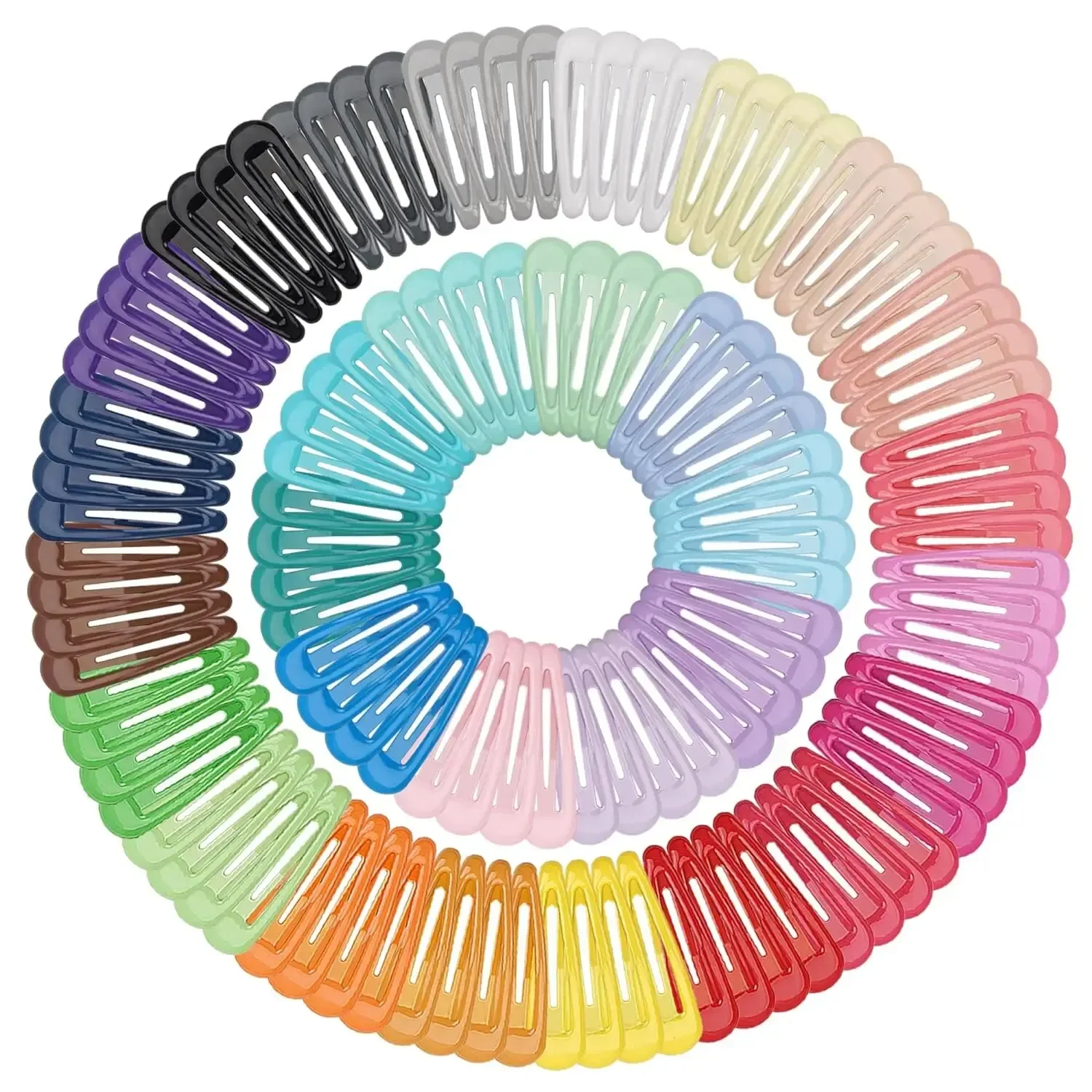50Pcs Snap Hair Clips Candy Color Glossy 2 Inches No Slip Metal Hair Pins Clips Barrettes Accessories for Baby Girls Toddlers - Image 2