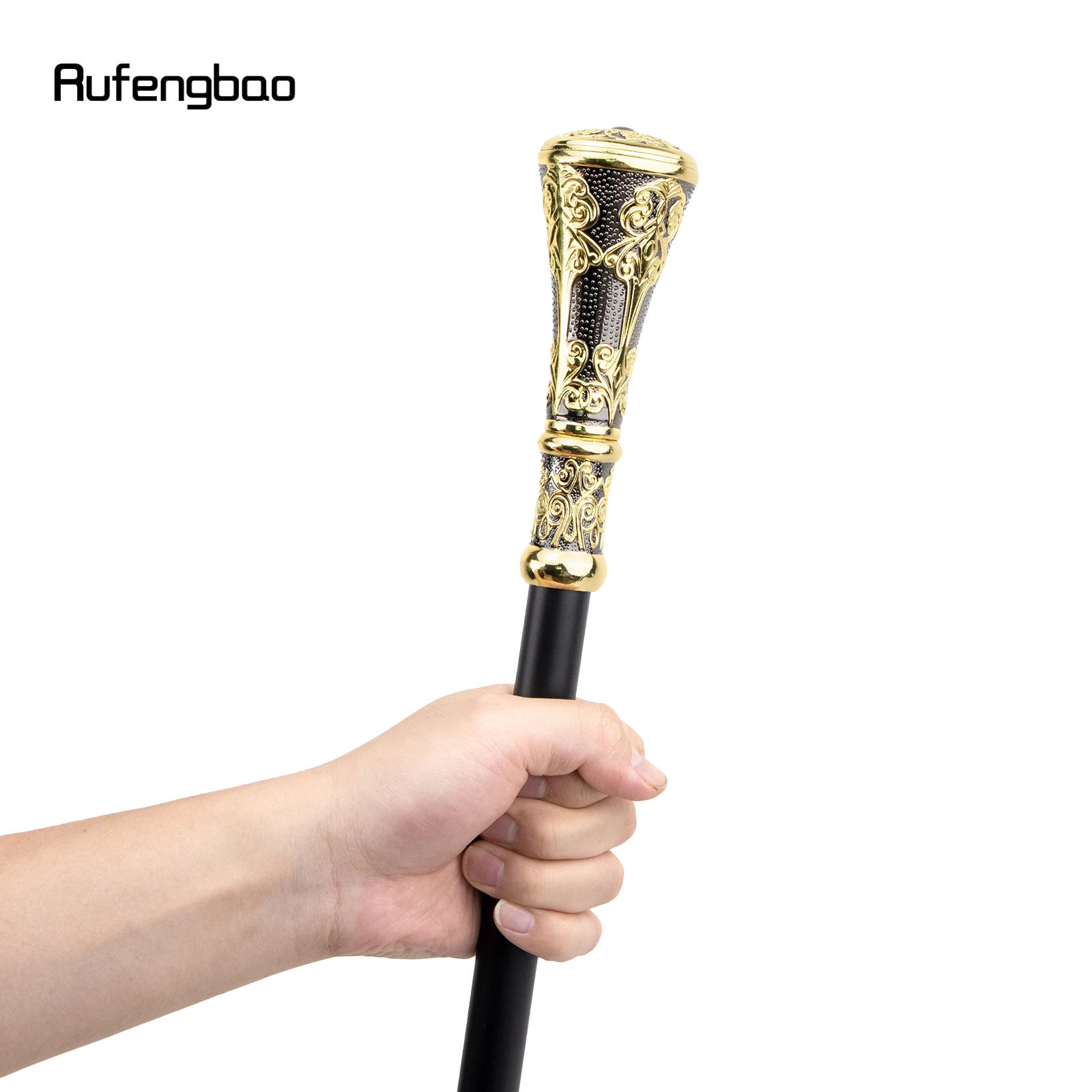 Golden Black Luxury Flower Round Handle Fashion Walking Stick for Party Decorative Walking Cane Elegant Knob Crosier Knob 93cm - Image 2