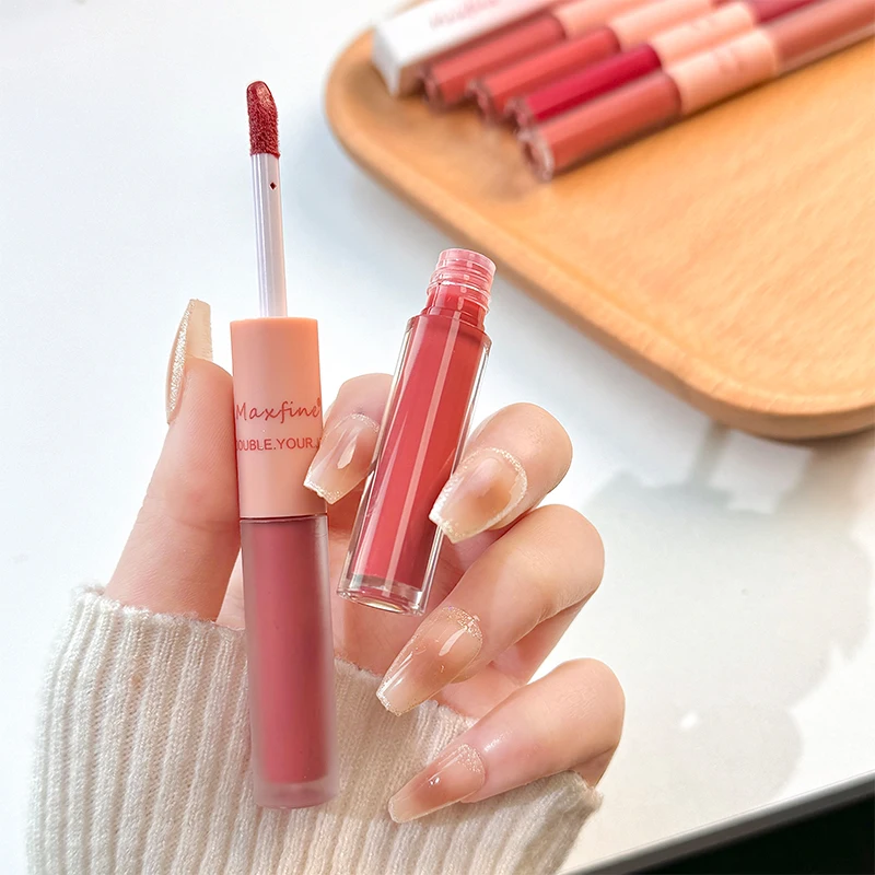 Matte Mirror Double Ended Lip Gloss Velvet Texture And Jelly Texture Moisturizing And Easy To Apply Lip Liquid Lipstick - Image 3