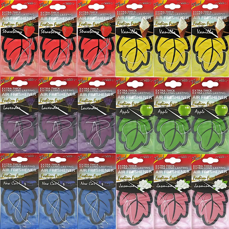 3-60pcs Car Air Freshener Natural Scented Tea Paper Auto Hanging Vanilla Perfume Fragrance Leaf Shape Car Accessories Interior - Image 6