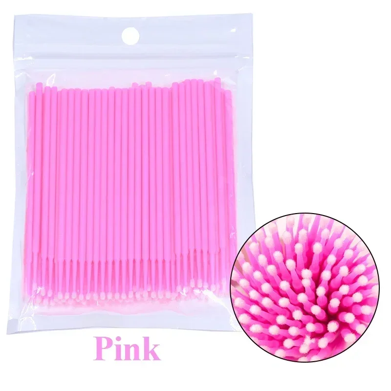 Brush Lash Extension 100Pcs Eyelash Cleaning Micro Cotton Swab Individual Eyelashes Microbrush Beauty Makeup Clean Remover Tools - Image 5