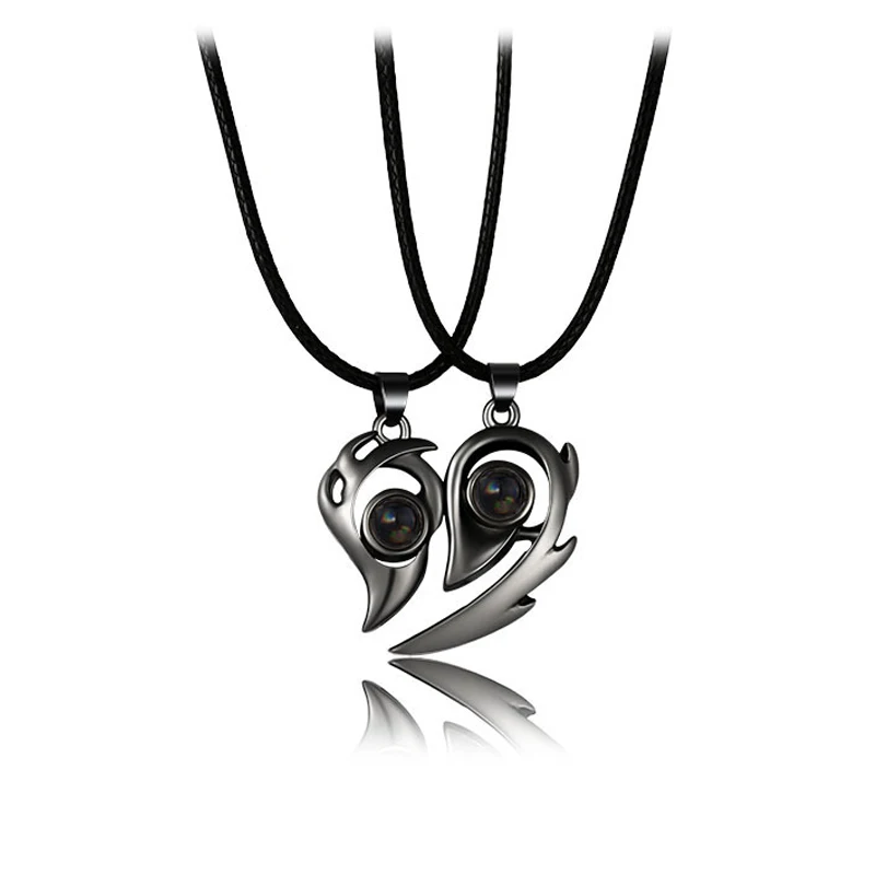 Good Simple Quality Couple Pendant Necklace Electrocardiogram,Magnetic Heart,Pendant Splicing Necklace Valentine's Day Gift - Image 17