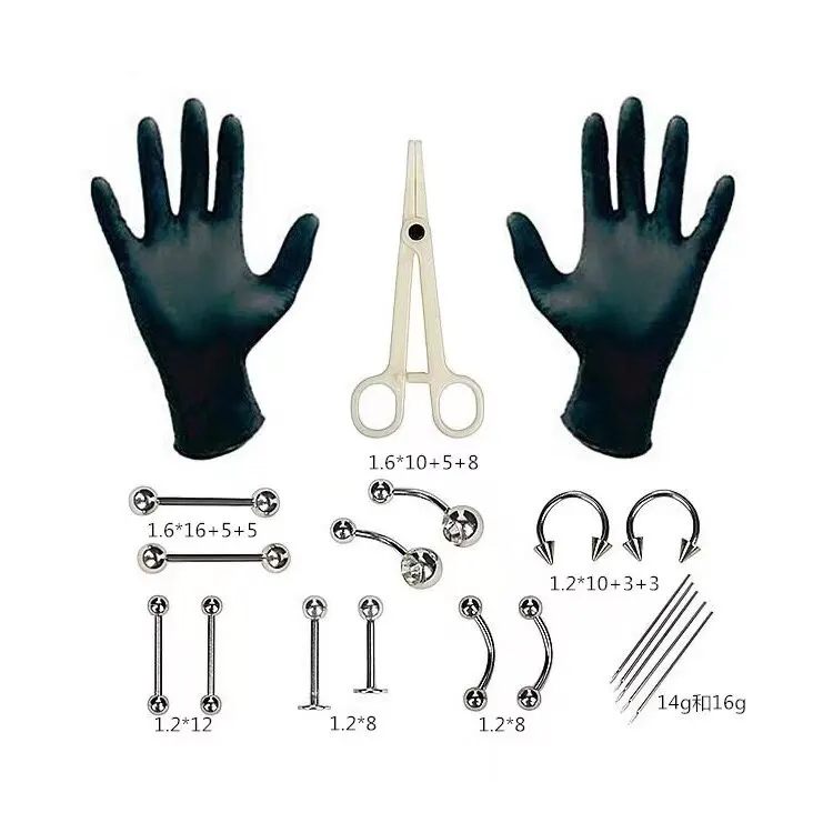1 Set Disposable Professional Body Piercing Tool Kit Piercing Needle Clamp Tools Ear Tragus Nose Eyebrow Navel Piercings 316 - Image 7