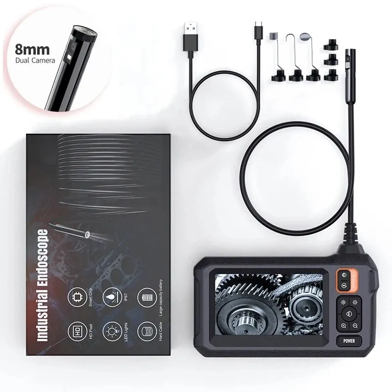 Industrial Endoscope Camera 8mm HD1080P 4.3inch IPS Screen 1080P Pipe Inspection Camera for Car Repair IP67 Waterproof 8 LEDS - Image 8