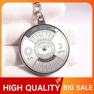 Fashion Car Accessories Perpetual Calendar Keychain Metal Car Keychain Silver Alloy Keyring Key Decoration
