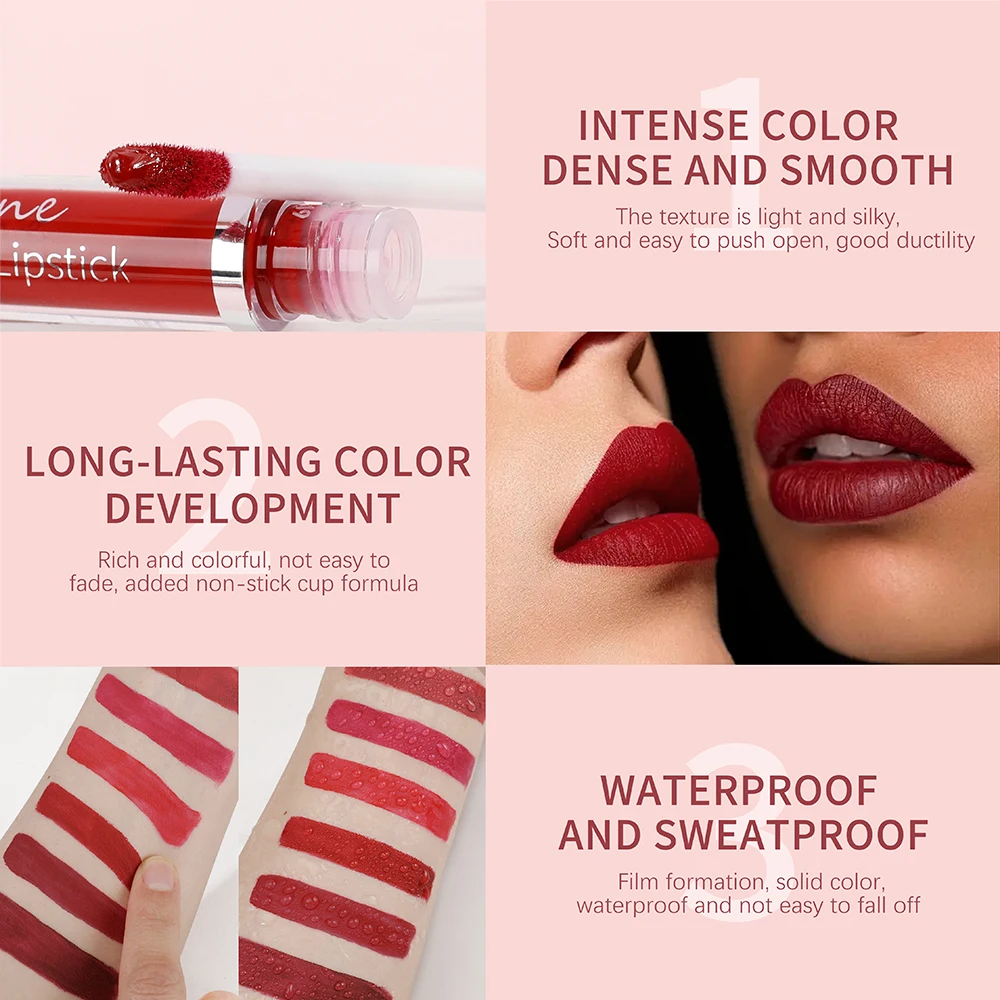 Waterproof Long Lasting Matte Lip Gloss Non Stick Cup Liquid lipstick - Image 4