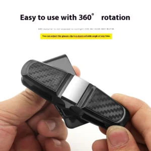 80-degree Rotating Multi-functional Car Eyeglass Storage Clip Bidirectional Automobile Eyeglass Clip Holder for Easy Access