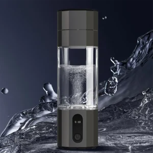 PEM Electrolysis Hydrogen Generator 8000PPB Display Portable Rechargeable Hydrogen Water Bottle Black