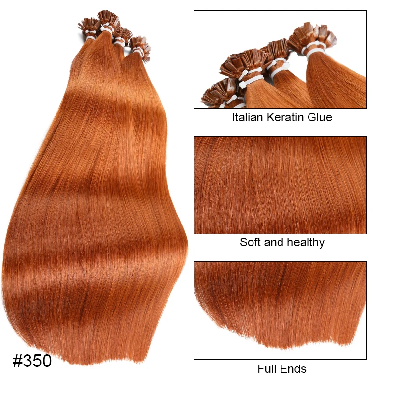 Straight Human Hair Extension By Fusion Flat Tip Keratin Capsules 0.8g/ 1g/Strand 50pcs Natural Hair Extension Ombre Blond Color - Image 11
