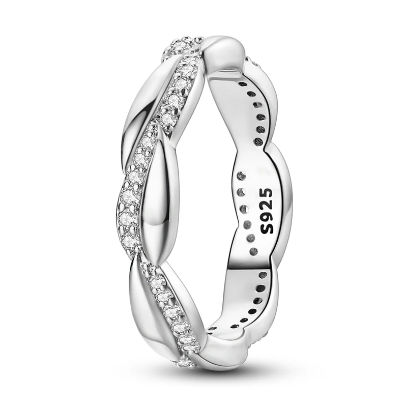 Rings For Women 925 Silver Color Zircon Winding Line Geometric Star Ring Engagement Wedding Romantic Valentine Fine Jewelry Gift - Image 18