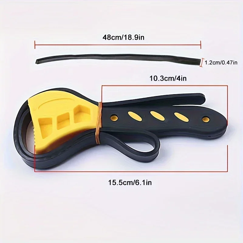 1Pcs 6inch Belt Wrench Oil Filter Puller Strap Spanner Chain Wrench Strap Opener, Adjustable Disassembly Tool - Image 2