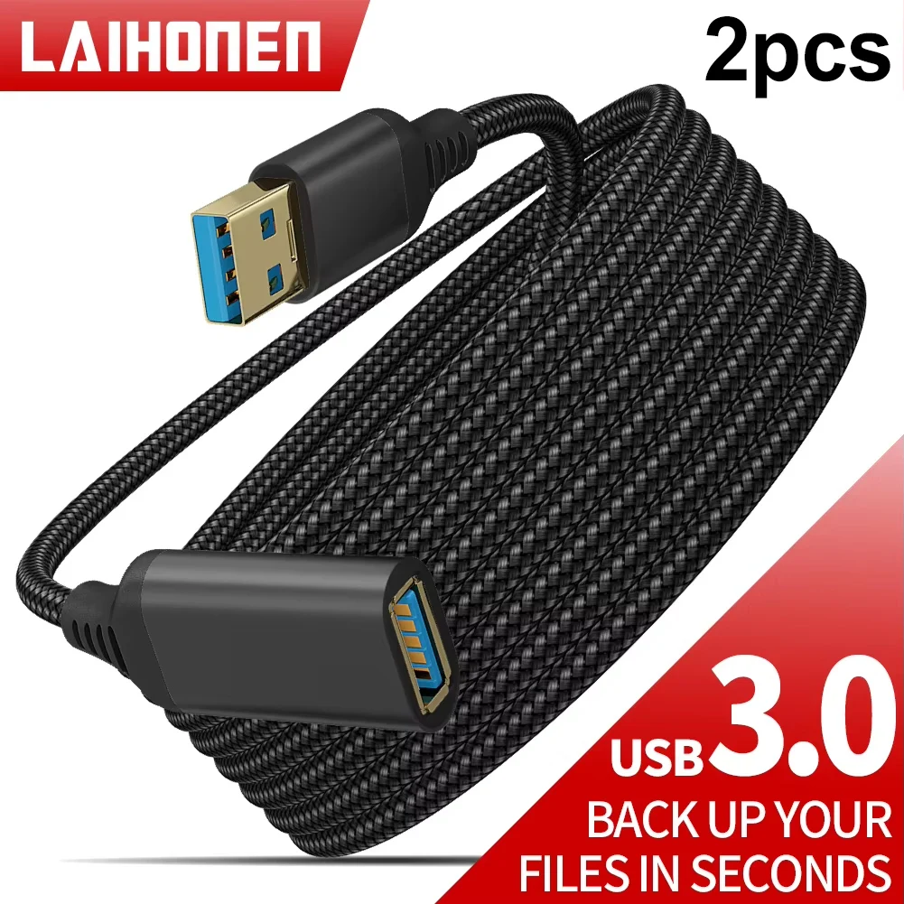 LAIHONEN Nylon Braided USB 3.0 Male To Female High Speed Transmission Data Cable Computer Camera Printer Extension Cable XBOX - Image 8