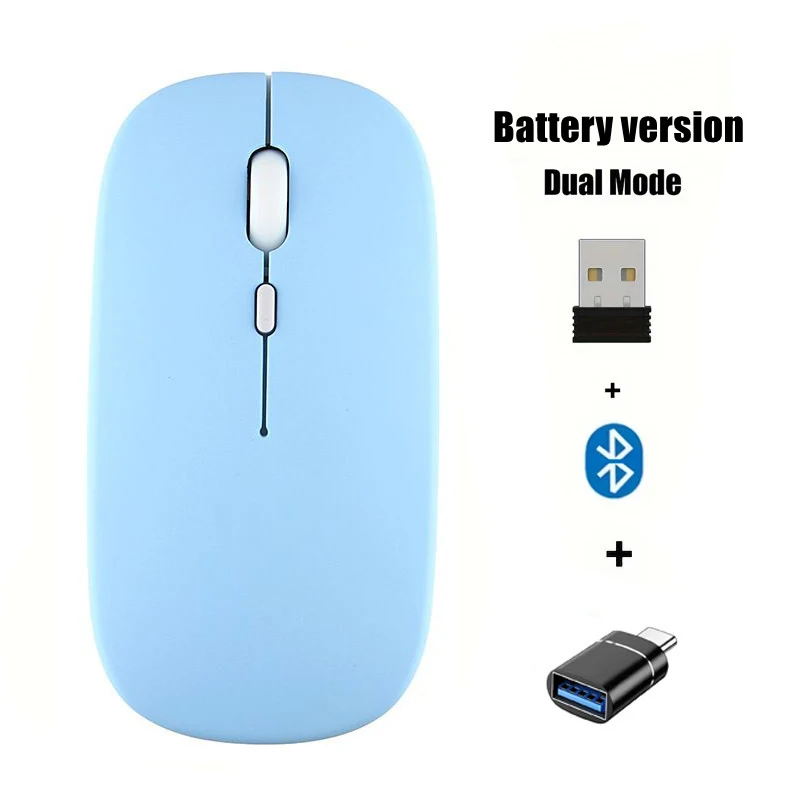 Portable Wireless Mouse Bluetooth-compatible 2.4GHz Dual Modes Computer Mice with Nano Receiver for Notebook PC Laptop Macbook - Image 14