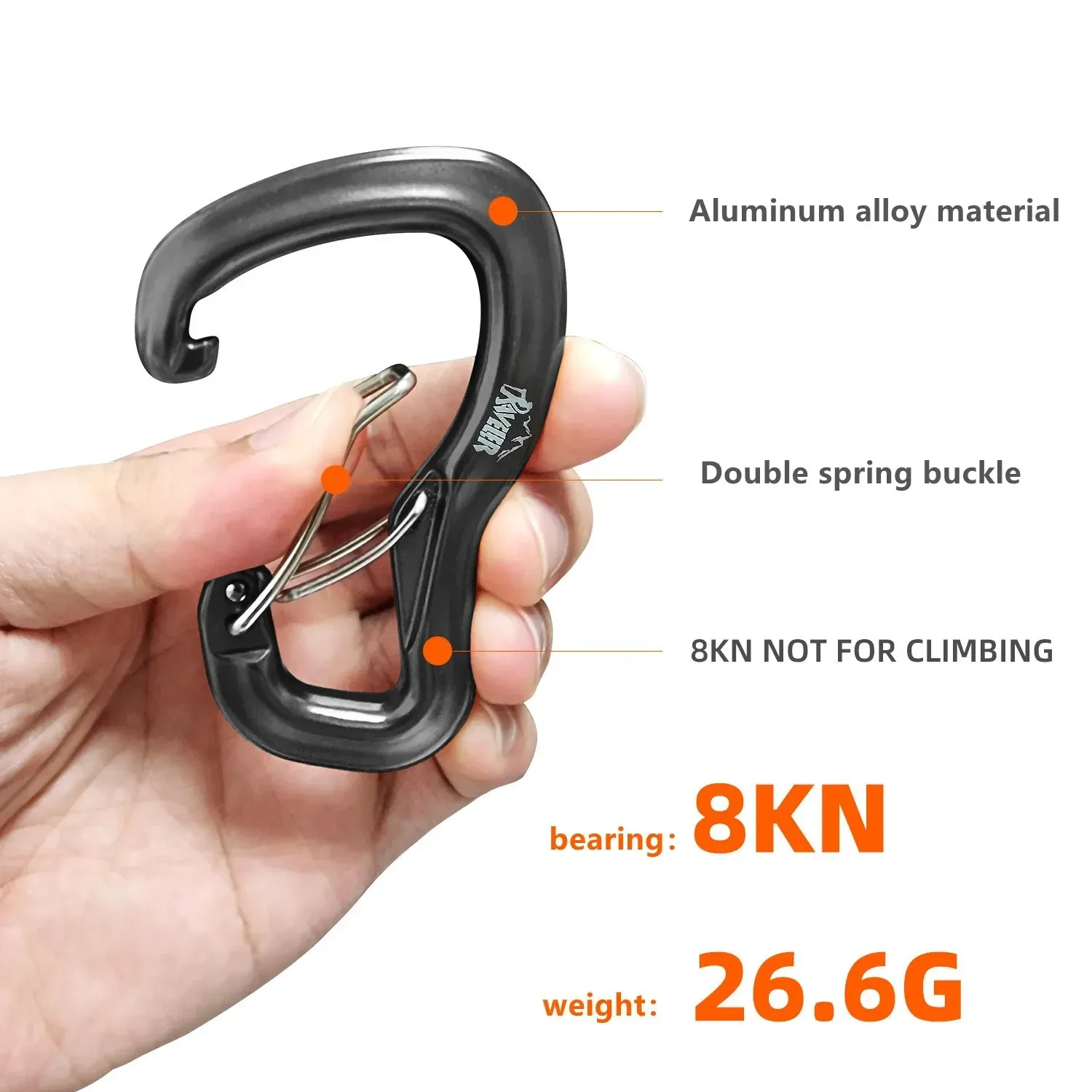Outdoor Hammock Double Locking Buckle, Multifunctional Aluminum Alloy Hanging Buckle, Camping Hammock Quick Hanging Buckle - Image 6