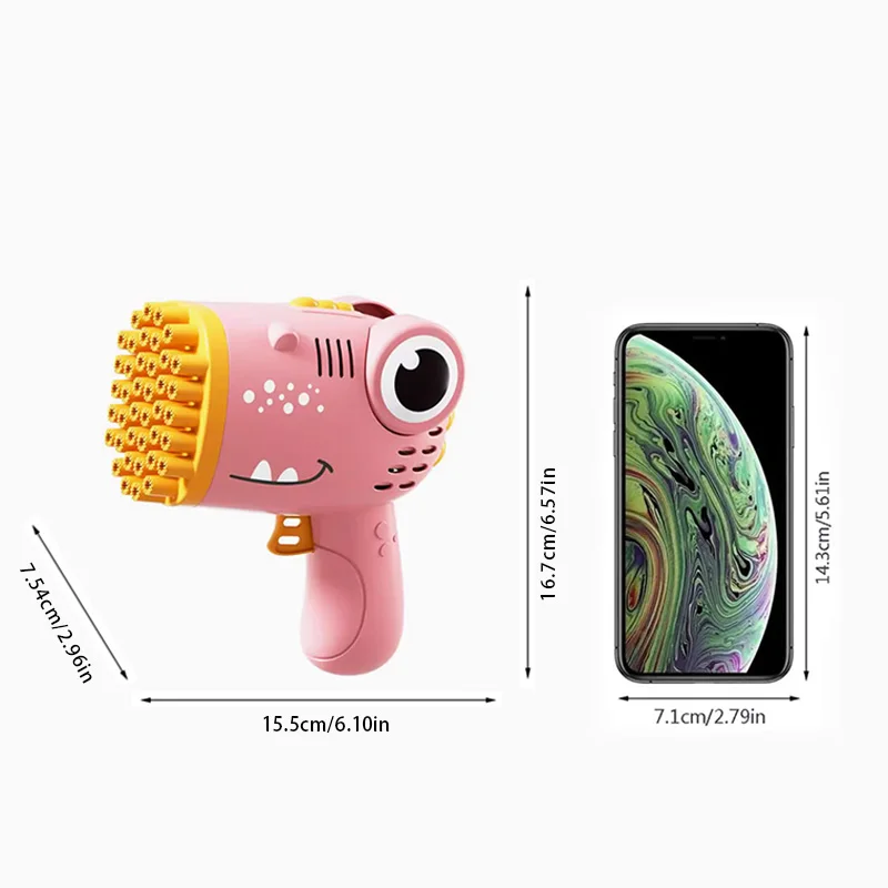 40 Hole Dinosaur Bubble Handheld Bubble Machine, Electric Bubble Gun Outdoor Wedding Party Toy(without Bubble Water) - Image 2