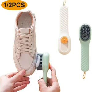 1/2PCS Multifunction Cleaning Shoe Brush Soft Automatic Liquid Shoe Brush Long Handle Clothes Soap Brush With Hook Clean Tool