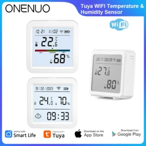 ONENUO Tuya WIFI Temperature Humidity Sensor Hygrometer Thermometer Smart Home APP Remote Moniter Support Alexa Assistant