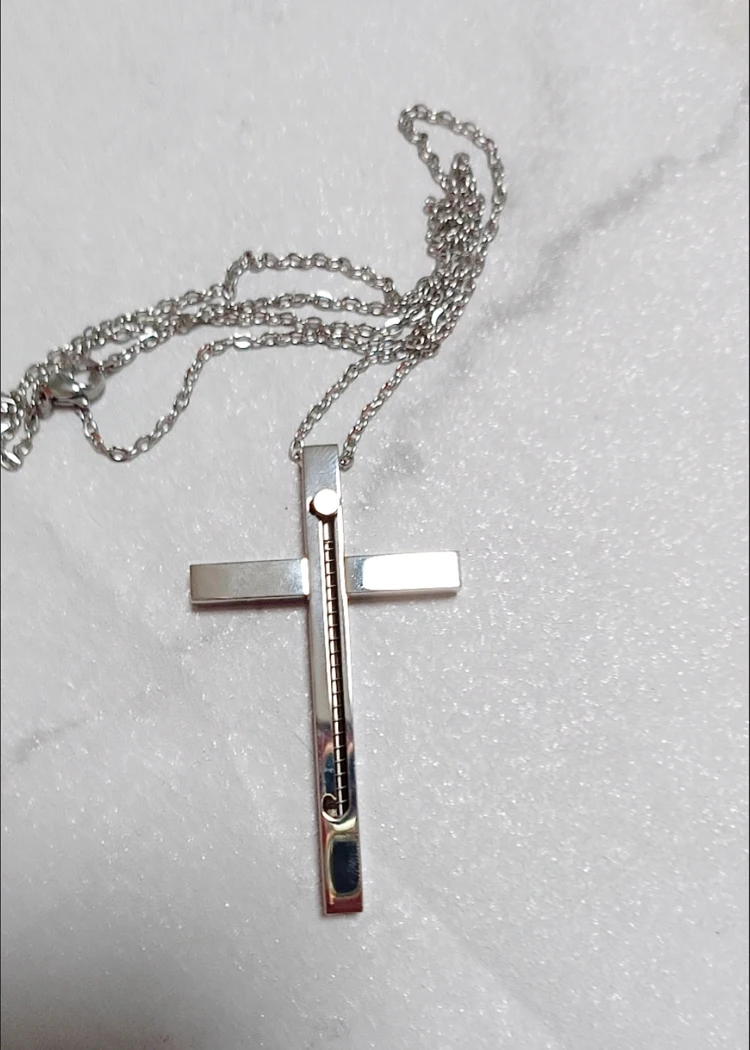 Retractable Stainless Steel Cross Necklace Men Fashion Jewelry Chains Boy EDC Gadgets For Cool Women Girls Gifts Multi Tools - Image 2