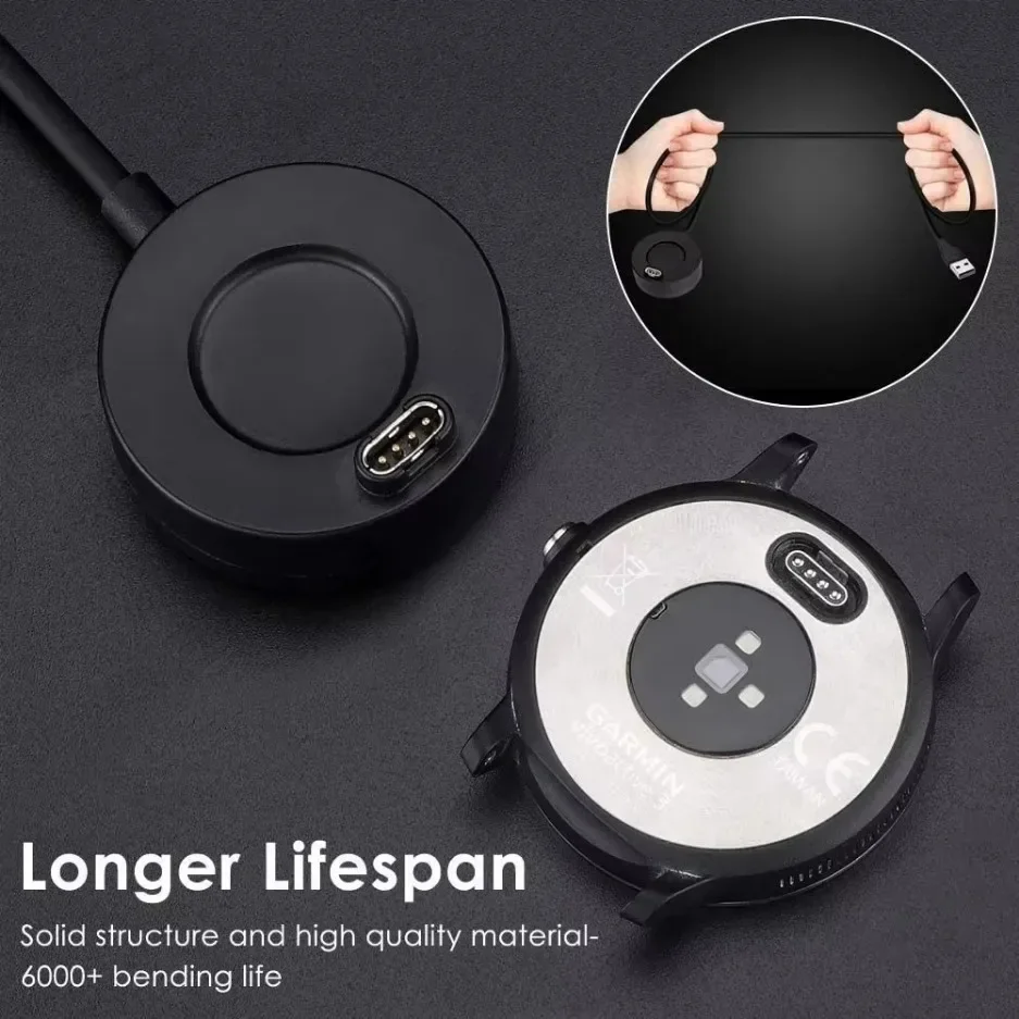 Charger Dock for Garmin Vivoactive 3 4 4S/ Fenix 5 5S 5X 6 6S 6X / Venu 2 2S Sq USB Charging Cable Stand Station Date Syn - Image 4