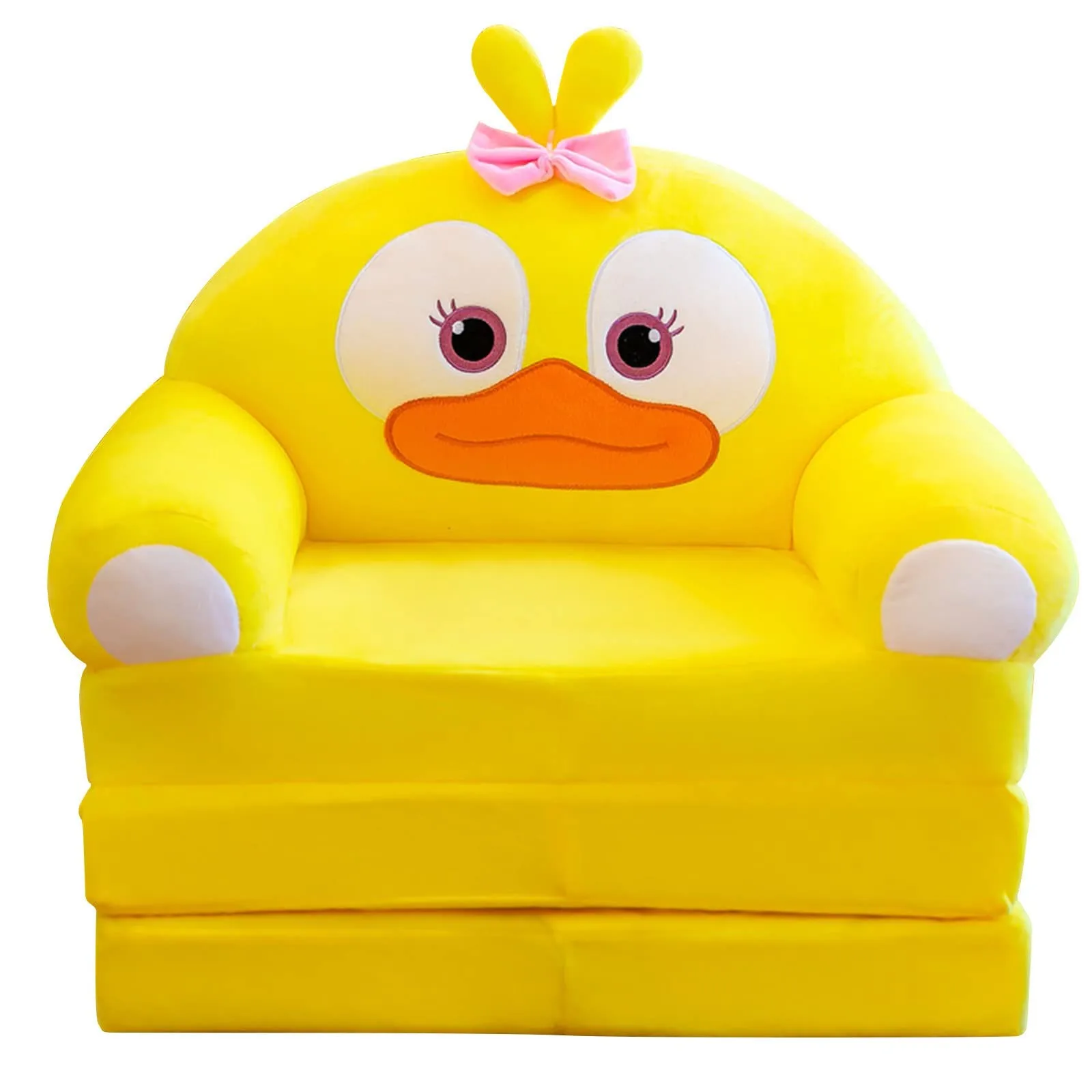 Plush Foldable Kids Sofa Backrest Armchair 2 In 1 Foldable Children Sofa Cute Cartoon Lazy Sofa Children Flip Open Sofa Bed For - Image 5