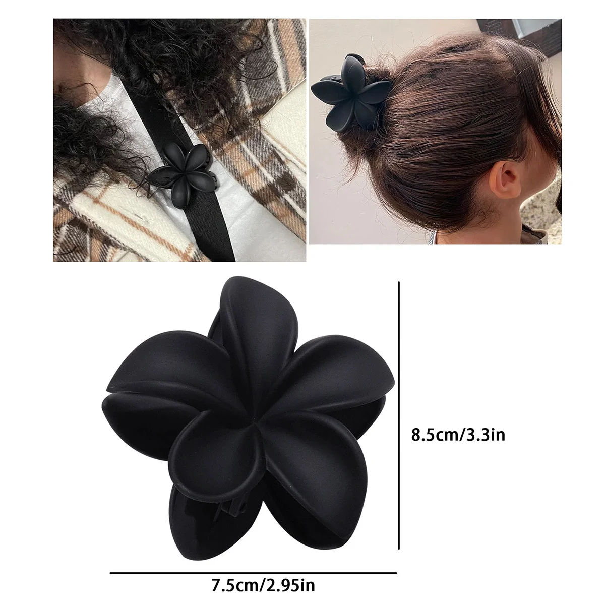 4Pcs New Fashion Flower Hair Claws for Women Large Hair Clips Crab Clamps Frosted Ponytail Shark Clip Headdress Hair Accessories - Image 3