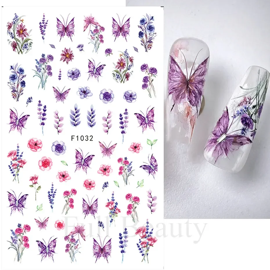 Spring Flowers 3D Nail Stickers Simple Summer Blossom Floral Tulip Fruit Nail Art Decals Adhesive Sliders Manicure Decorations - Image 6