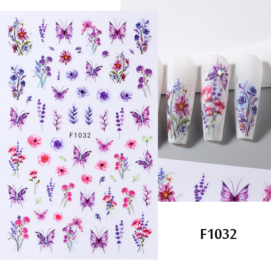 Spring Flowers 3D Nail Stickers Simple Summer Blossom Floral Tulip Fruit Nail Art Decals Adhesive Sliders Manicure Decorations - Image 8